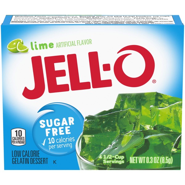 JELLO Lime Gelatin Dessert Mix (0.30oz Boxes, Pack of 24)