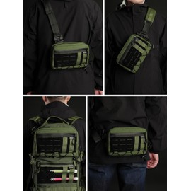 TACTICAL GEEK Cache L3 EDC Lightweight Sling Bag Chest Crossbody Bag for Men Women Compact Bum Bag Adjustable Shoulder Bag Shoulder Bag Chest Bag for Travel School Hiking, Green S
