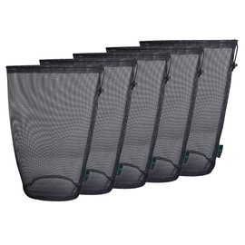 iBasingo Black Mesh Bag Nylon Sack Durable Drawstring Net Bag Small Travel Sleeping Bag Stuff Sack Mesh Storage Ditty Bag for Cosmetics Shower Gels Bottle Pot Tennis Golf Ball Tools 5 pieces/lot BVP05