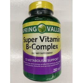 Spring Valley Super B Complex with Vitamin C & Folic Acid 250 ct.