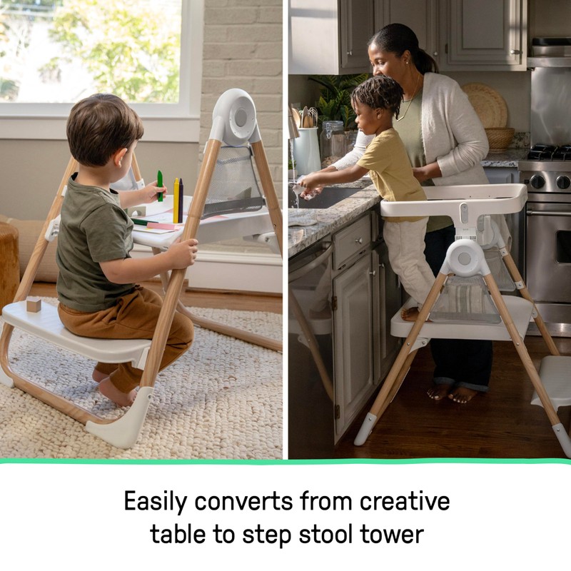 Ingenuity Table to Tower 2-in-1 Toddler Tower for Kitchen, Play