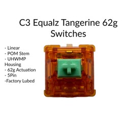 C³ Equalz x TKC Banana Split 62g / Tangerine 5-Pin Linear Switches for Custom Gaming Mechanical Keyboards (Tangerine 62g, 110 switches)