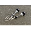 Black Onyx Gemstone & Sterling Silver Hook Drop Earrings with