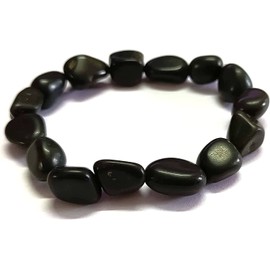 Jet International Power Black Tourmaline Tumbled Bracelet Negative Ions Supplier Chakra Stretch Balancing Positive Energy Brochure Crystal Therapy Aura Gift Reiki Pouch Image is Only a Refer