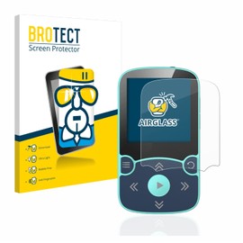 BROTECT Protective Glass for AGPtek A65X MP3 Player with Clip Protective Film Tempered Glass [Extremely Scratch-Resistant 9H, Anti-Fingerprint, Ultra Transparent]