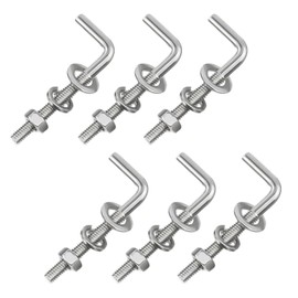 20 Pack M6x40mm L Shaped Foundation Bolt with Washers and Nuts 304 Stainless Steel L Shaped Bolts Threaded Right Angle Square Bend Hooks Anchor Bolts