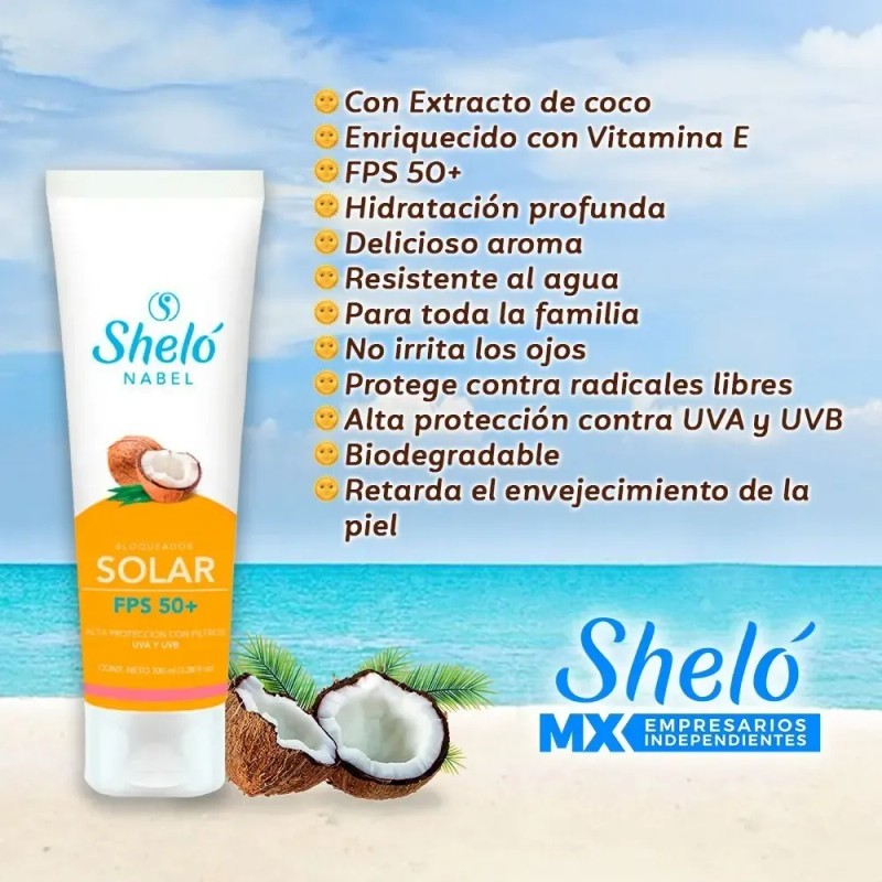 Bloqueador Solar Piel Grasa Fps 50 Biodegradable 100 Ml Coco