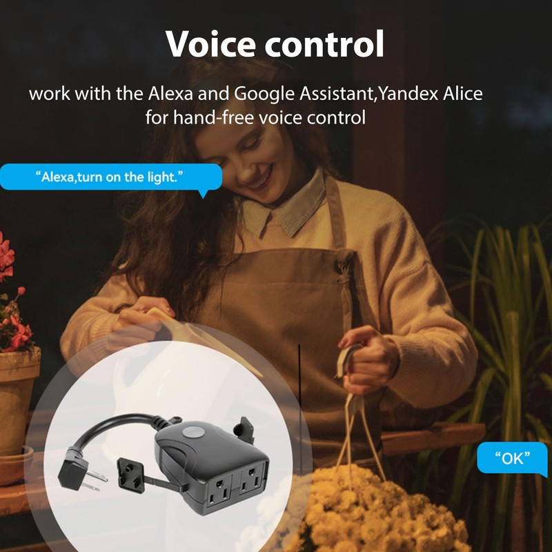 Swokely Smart Outdoor WiFi Plug, Smart Plug with Remote Control