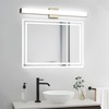 YHTlaeh Bathroom Vanity Light Brushed Nickel Square LED 31.5 inch