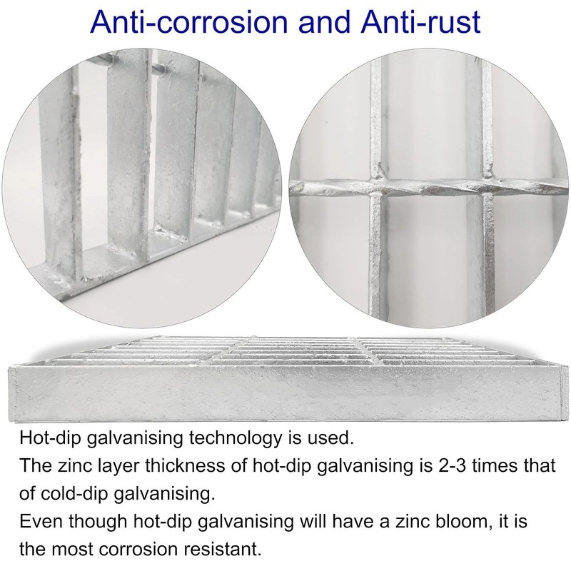 MASSLUNT Galvanized Steel Drain Grate 10x10 in, B-Class 28100 lbs