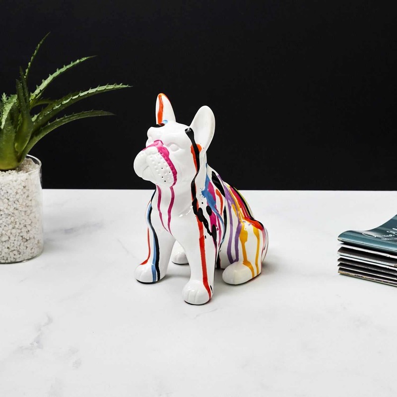 THE HOME DECO FACTORY Ceramic Bulldog Sculpture 20 cm
