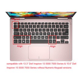 YYubao Silicone Keyboard Cover Compatible with 13.3" Dell Inspiron 13 5000 Series i5378 5379 & Dell Inspiron 13 7370 7373 7368 7378 & 15.6" Dell Inspiron 15 5568 5578 7568 7570 7573 (Ombre Purple)