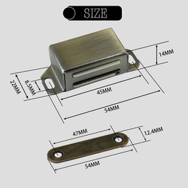 Selyse Magnetic Catch Door Magnets for Cabinet Doors, Strong 14 kg Magnetic Clasps, Stainless Steel Drawers, Magnetic Door Closer, Magnet for Furniture and Balcony Doors, Bronze (Pack of 2)