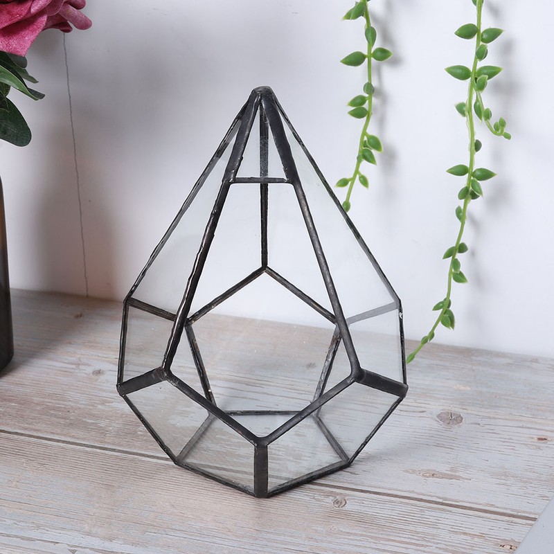 Stylish Geometric Shape Flowerpot Glass Plant Planter Succulent Plants Container
