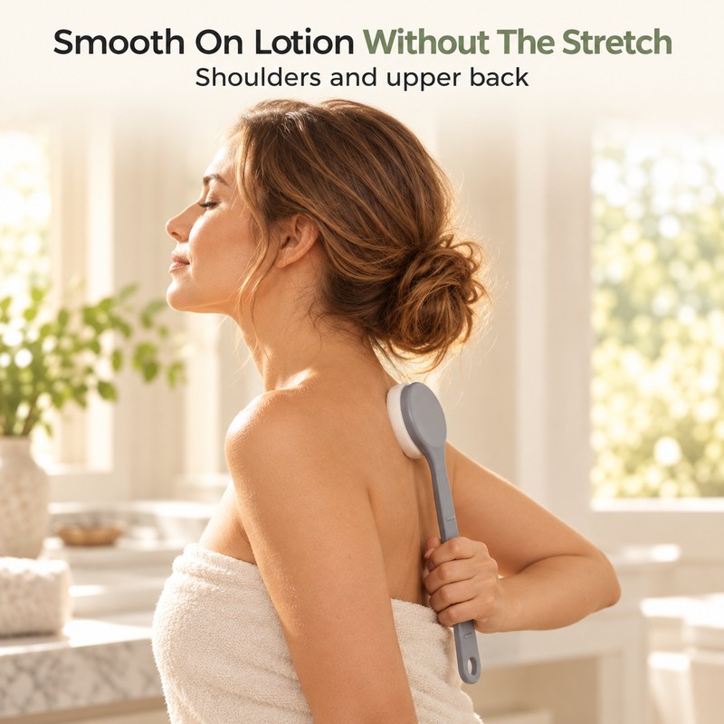 Long Handle Back Lotion Applicator – 11.2 Inch Sponge Lotion
