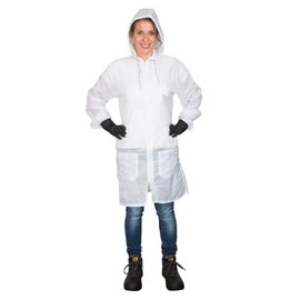 Colad White Lightweight Durable Nylon Protective Spray Paint Lab Coat (Medium)