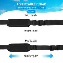 PATIKIL Carrying Beach Chair Straps, 2 Pack Adjustable Beach Chair Straps Shoulder Carrying Straps for Folding Chair Backpack, Black