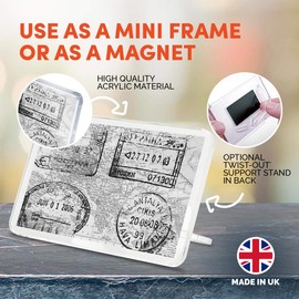 1 x Fridge Magnet - World Map with Travel Stamps #39450