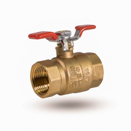 Midline Valve 837T256-NL Premium Full Port Ball Valve with T-Handle, Brass, 3/4 in. FIP x 3/4 in. FIP