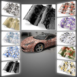 Free Tool Kit Snow White Camouflage Camo Vinyl Wrap Decal Sticker Bubble Free Self Adhseive Peel and Sticker - 60"x420" (5FTx35FT)