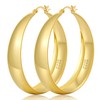 Senteria Thick Chunky Gold Hoop Earrings for Women Hypoallergenic 14K