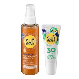 SUNDANCE 2er-Set Hautpflege: After Sun ÖL GOLDEN TEINT unterstützt natürliche Bräunung, mit zartem Schimmer (100 ml) + Lippenpflege MINZE LSF 30 (10 ml), 110 ml