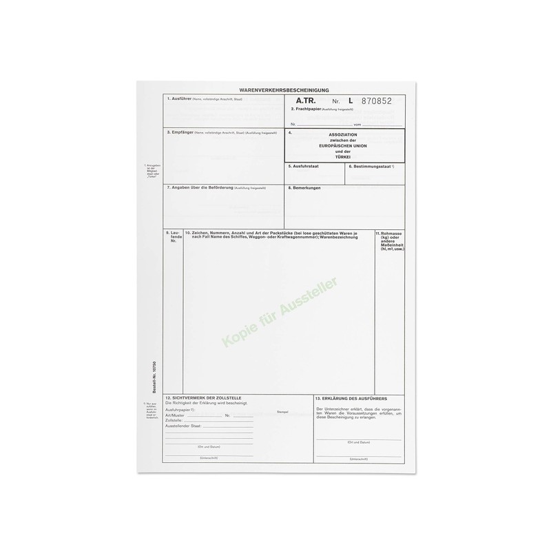 mashpaper A.TR. ATR Traffic Certificate Form for Laser Printers Choice