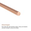 sourcing map 4mm Diameter 250mm Length Solid Copper Round Bar