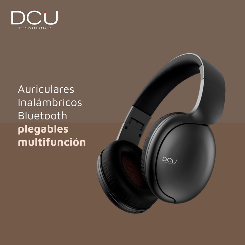 DCU TECNOLOGIC Bluetooth Headphones, Foldable Headphones, Wireless and Wired, Multifunction,