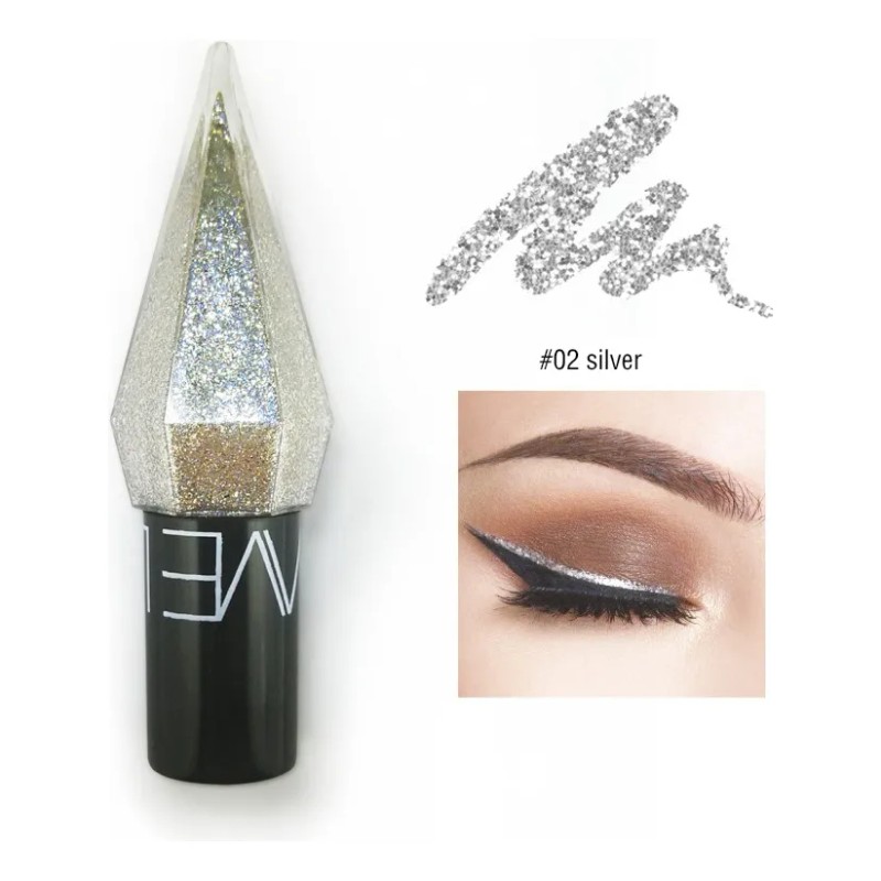 Delineador Liquido Ojos Lookave Glitter Diamante Indeleble Mermaid 04 Mate