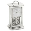 RHYTHM Silver Tone Mantel Clock - Analogue 12 Hour Display