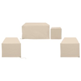 Crosley Furniture Patio Furniture Covers, Waterproof 4-Piece Cover Set for Outdoor Chairs, Loveseat, Table, Tan