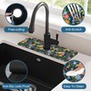 Colorful Flower Sink Splash Guard Faucet Mat Flowers Leaves Super