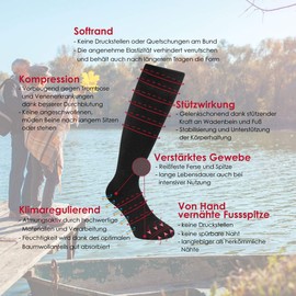 RS. Harmony Support Knee Socks with Compression for Long Flight Travel and Car Trips as well as for the Office, Thrombosis Socks and Support Stockings Against Swollen Legs, C: jeans-2 pairs