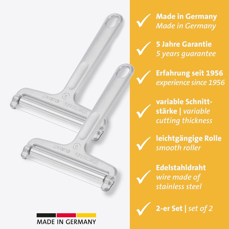 Westmark 2 Cheese Slicers with Roll and Cutting Wire, Variable