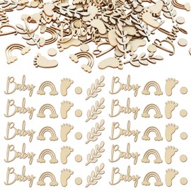 100 Pcs Wooden Baby Shower Confetti, Neutral Baby Shower Table Decorations, Baby Shower Table Confetti Baby Shower Decor, Baby Confetti for Baby Shower Birthday Party Decoration