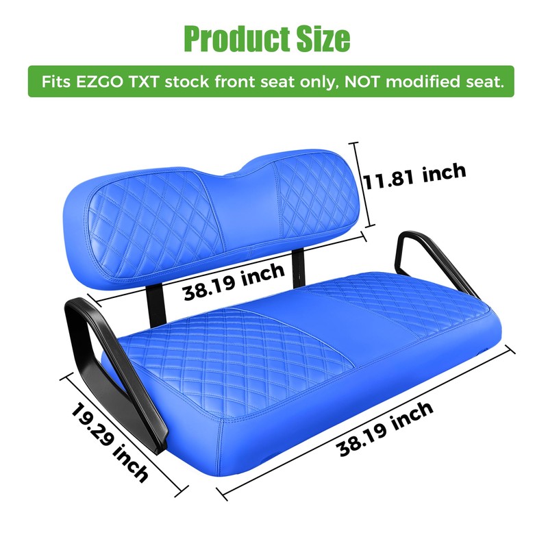 10L0L Golf Cart Leather Front Seat Cover for EZGO TXT