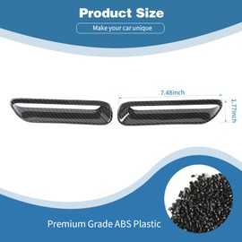 PDKLIN - Cubierta de ventilación para campana Challenger, bisel de fibra de carbono, compatible con Dodge Challenger 2009, 2010, 2011, 2012, 2013, 2014, accesorios exteriores de fibra de carbono, 2