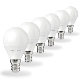 SINCELIGHT SINCELIGHT LED Glhbirnein (P45-Lampe) mit E14-Sockel, 2 Watt, Warmwei?(2700K), 150 Lumen, entspricht 15W, SES kleine Edison-Schraube, 6 Stck