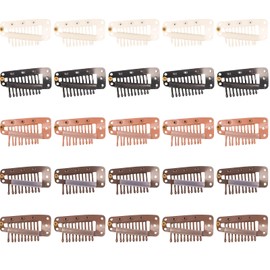 25 wig clips Wig clips with safety pins 10 teeth hair extension snap-on clips For holding wigs in place, no sewing required Invisible Power Wig Comb Multi-purpose Hair Extension Clip