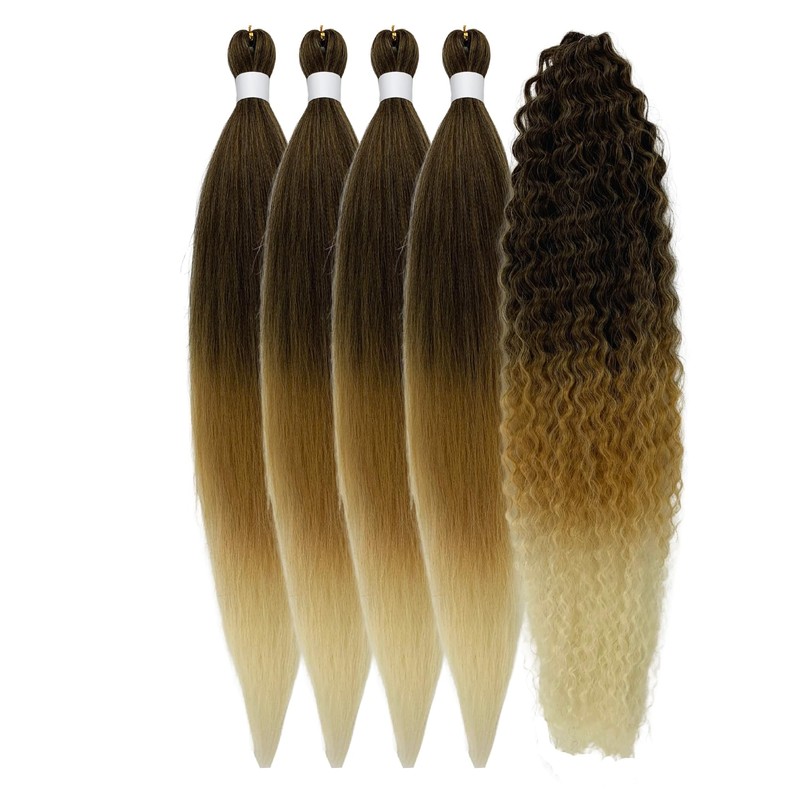 Marrone Bionda Treccia Capelli Pre Stretched Knotless Boho Treccia Capelli