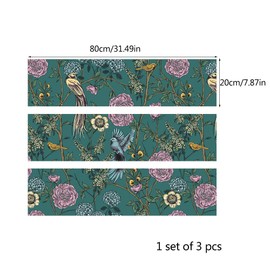 Alwayspon Victorian Garden Decals for MALM Dresser, Removable Drawer Front Stickers, Peel and Stick Furniture Sticker Skin, 3 Pcs x 31.6"x7.9"