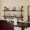 ROGMARS Industrial Pipe Shelving Pine Wood Floating Shelves for Wall,