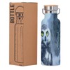 Edelstahlflasche Isolierte Thermosflasche - Baby Eule im Schnee Prächtige gelbe