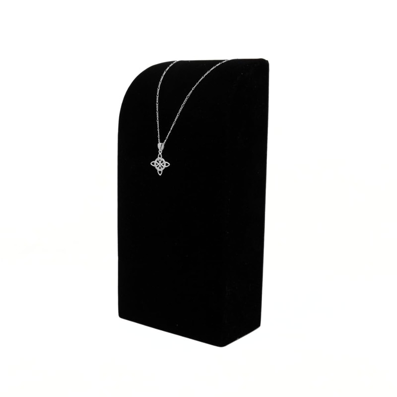 Collar con Dije de Nudo de Bruja en Plata Fina