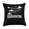 Birdminton Graphic Badminton Player Shuttlecock Sports Smash Throw Pillow