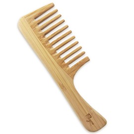 LAC FOR YOU Coarse Wooden Curling Comb - Coarse Teeth Wooden Comb for Natural Curls - Antistatic Hair Comb for Women & Men - Ideal for Wet, Thick or Curly Hair