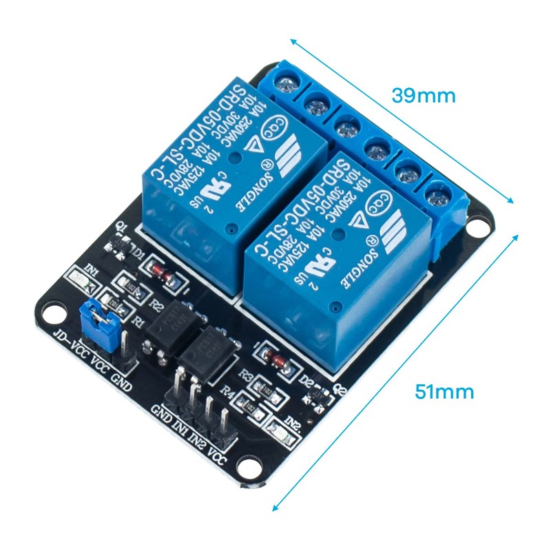Hosyond 6Pack 2 Channel DC 5V Relay Module with Optocoupler