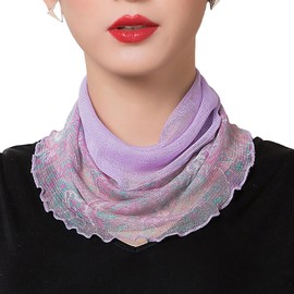 sanctrifolium 100% Silk Neck Cover, Snood, Neck Warmer, UV Protection, Cold Protection, Sunburn Protection, Silk Women's, purple
