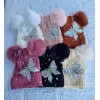 KH Gorro Dos Pompón Mariposa Brillos Dama Niña Afelpado